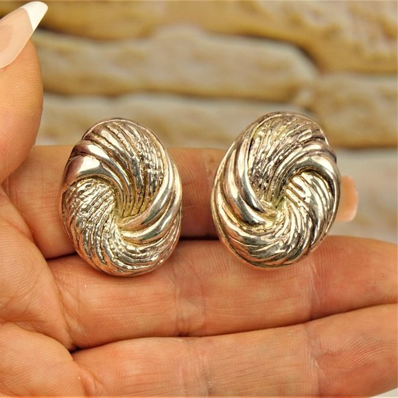 ISRAEL STERLING OMEGA EARRINGS, Gift for Her - Picture 2 of 10